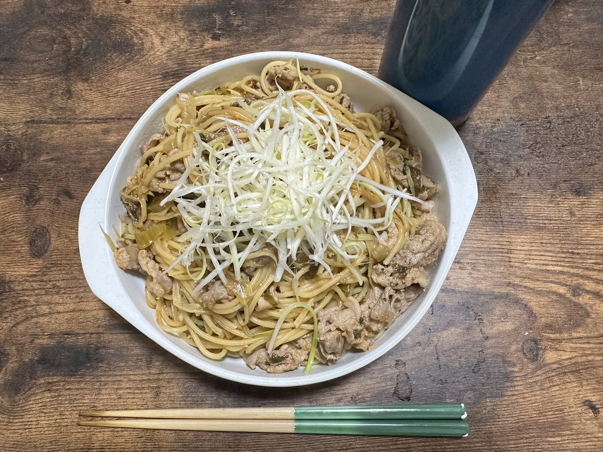 zackslittle's tweet photo. 昨日の晩飯
明太高菜と豚肉の和風パスタ https://t.co/xSzA5j6M4N