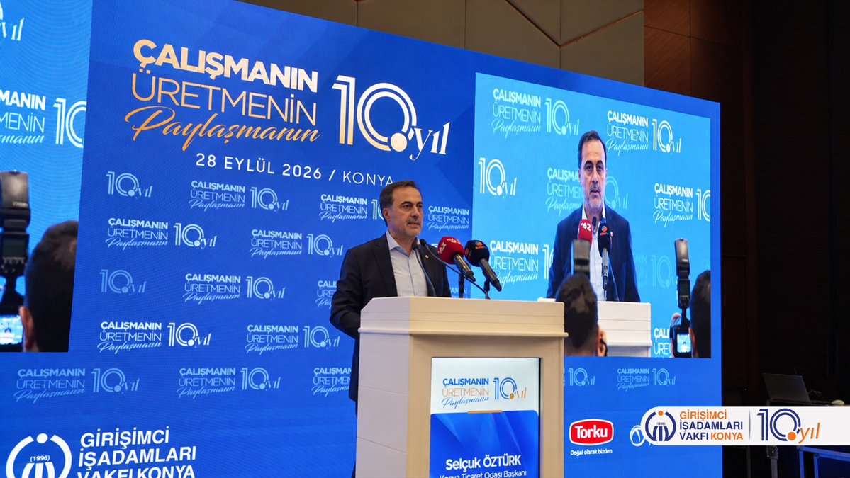 GivKonya's tweet photo. GİV Konya 10. Yıl Programımızda, odalarımız adına Konya Ticaret Odası Başkanı @selcukozturk_  katılımcılarımıza hitap etti.

Konya iş dünyası ve girişimcilik üzerine değerlendirmelerini paylaşan Öztürk’e kıymetli katılımları için teşekkür ediyoruz.

#GİVKonya #10Yıl https://t.co/SqeoXFZtPG