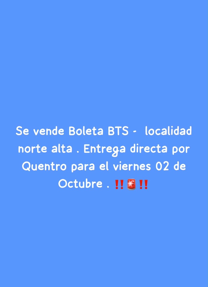 linaMoro's tweet photo. @btsarmycol_ Hola chicos, vendo dos boletas, una en norte alta y otra en sur alta https://t.co/onXxDmcgCo