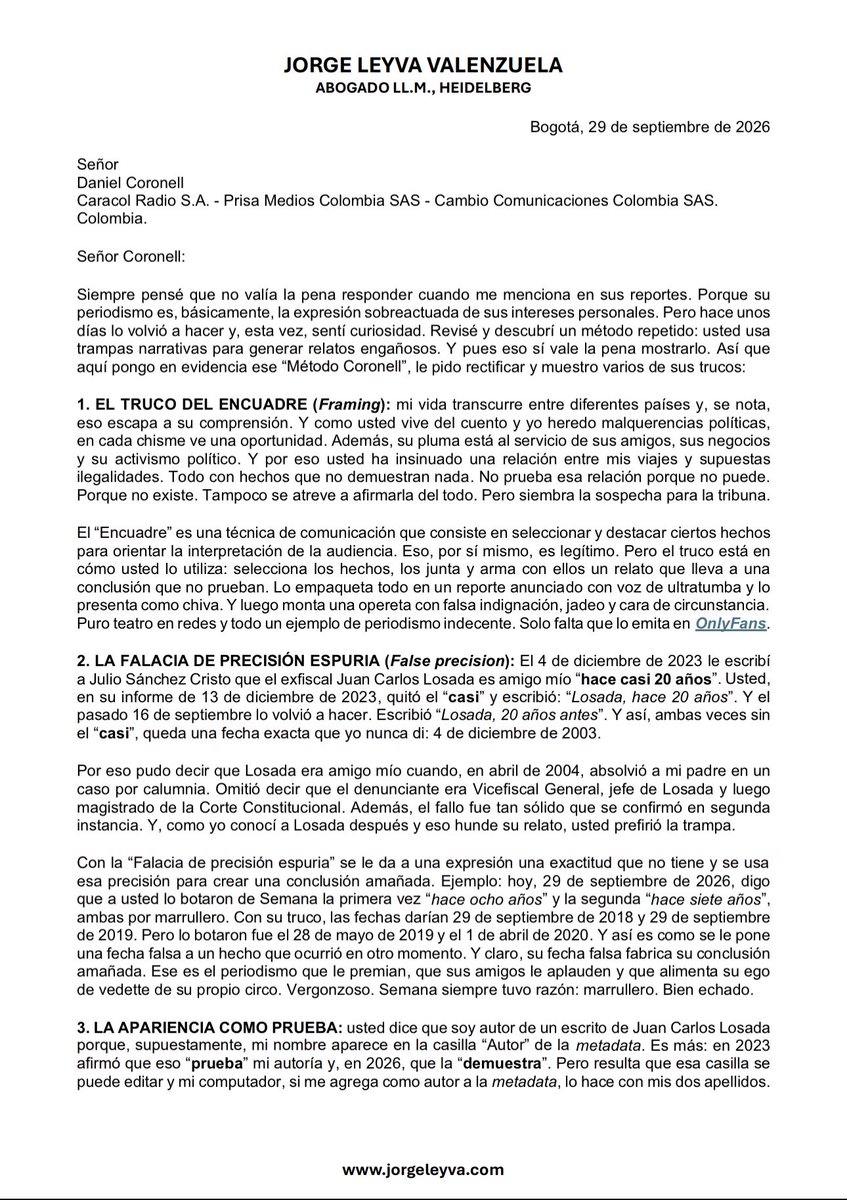 JorgeLeyva's tweet photo. Solicitud de rectificación a @DCoronell (con mención a su deshonroso y vergonzoso amigo @petrogustavo) https://t.co/P0BxP4ph3y