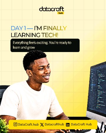 Datacrafthb's tweet photo. The tech journey looks exciting from the outside… but what does it really take to make it in tech???

It takes patience, constant learning, practice, mistakes, and the willingness to keep going even when things get confusing.

Swipe through. ➡️ https://t.co/BIAfyBY0o3