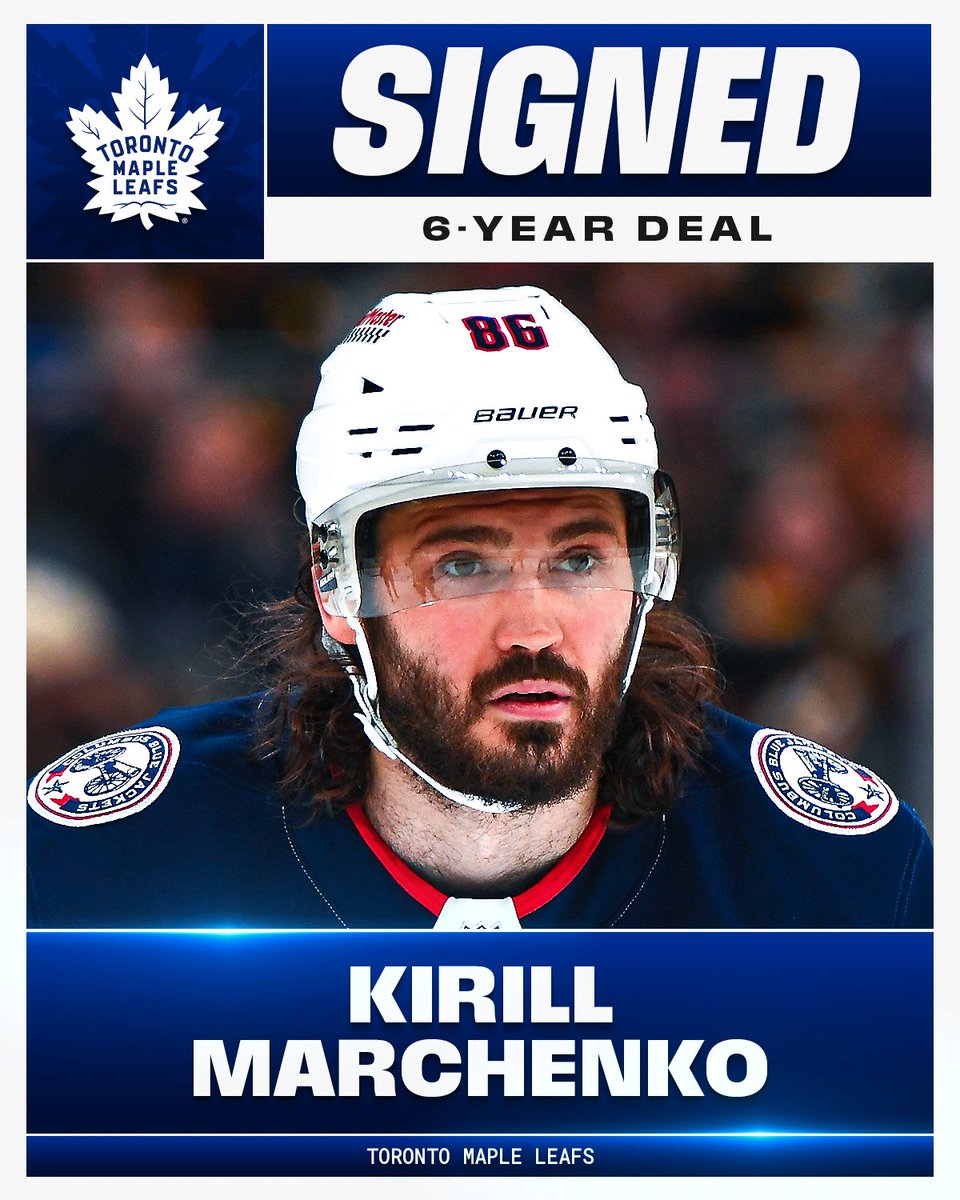 Say hello to the newest member of the @​MapleLeafs, Kirill Marchenko! 🍁 
 [📷](https://pbs.twimg.com/media/HTaebUJbEAAZD2S.jpg) https://pbs.twimg.com/media/HTa