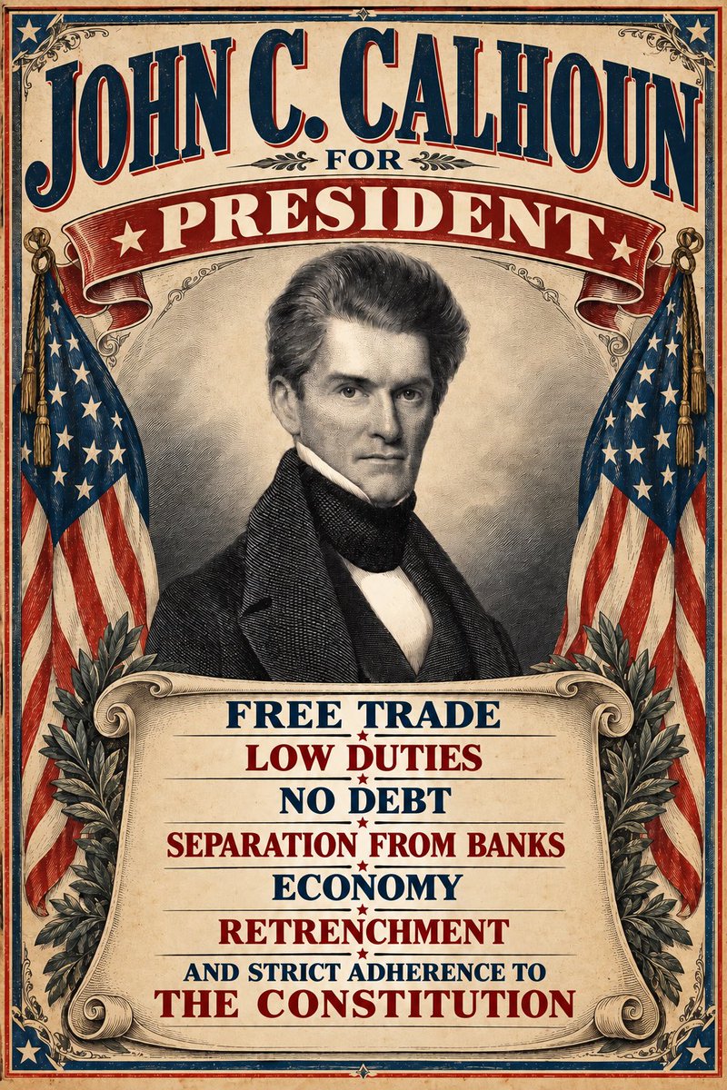ryanswalters73's tweet photo. Calhoun ran a presidential campaign in 1844 with this platform. He wanted to reform government from top to bottom! https://t.co/hSB3Gx6zWC