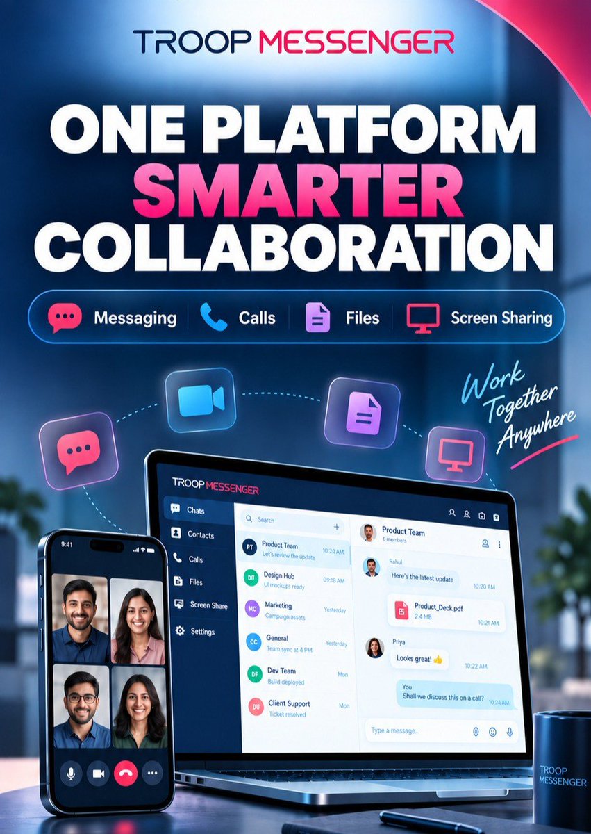 Bindicom's tweet photo. Troop Messenger is a global hi-grade chating app with amazing E2EE feature facilitating safe and secured data sharing, chats, calls, groups. #atmanirbhar #global #india #usa #britain #startup #Troop #messenger @troop https://t.co/d8DQjc4neO