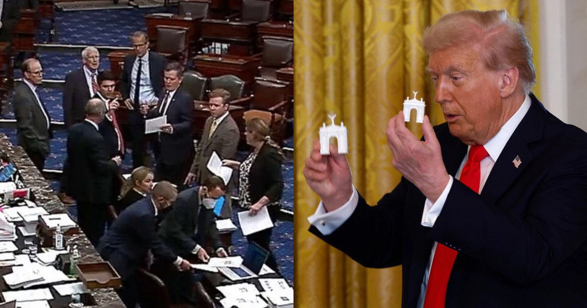 DemzDeliver's tweet photo. 🚨 BREAKING: Senate Democrats introduce bill banning taxpayer funds being used for Trump’s Arch.

Republicans immediately blocked it. https://t.co/MqtvMSFH8o