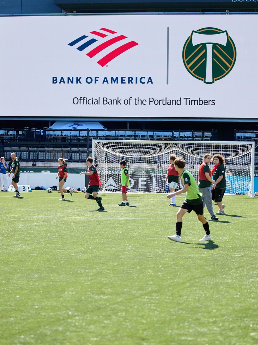 TimbersFC's tweet photo. Inclusion and Soccer for Everyone is the goal ⚽

Last week at @ProvidencePark_, young athletes took the pitch for the Special Olympics & Unified Youth Soccer With Us Clinic presented by @BankofAmerica. From skill-building drills to new friendships, the day showcased the power of sport to connect, inspire, and unite.

Thank you to @BankofAmerica, Special Olympics Oregon, and all the volunteers who helped make this incredible experience possible. #SoccerwithUs