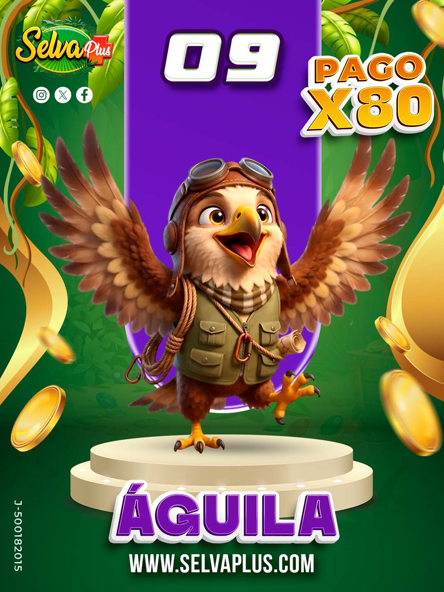 SelvaPlus's tweet photo. ¡El animalito millonario llegó rugiendo fuerte! 🐾💰

📅 Hoy es: Martes, 29 Sept 2026
⏰ Hora del sorteo: 05:15 PM
🥇 Animalito ganador: 09 Águila

🌴 ¡La selva está celebrando! ¿Eras tú quien confió en el animalito ganador? https://t.co/AzBnVZETCQ