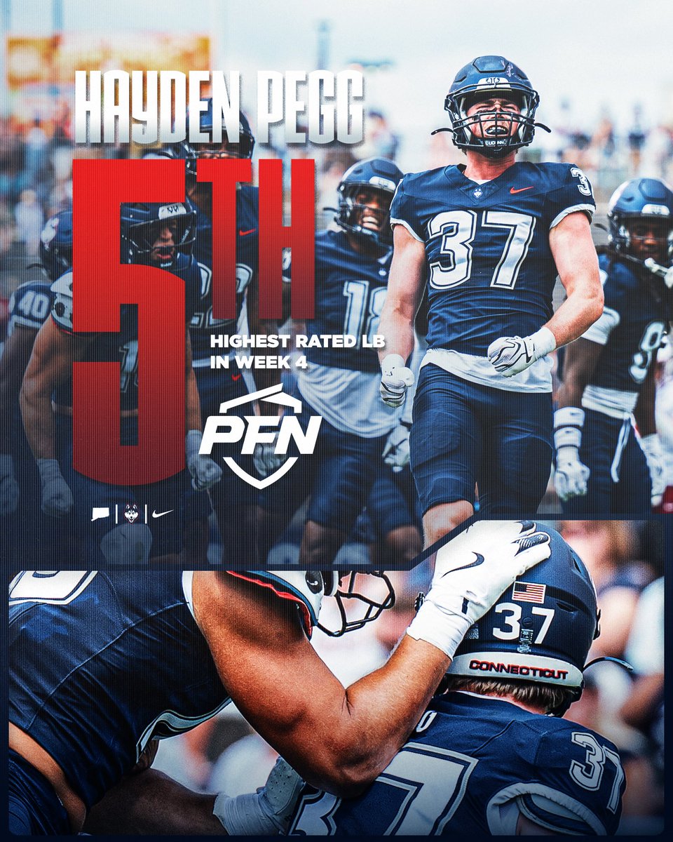 UConnFootball's tweet photo. HAVE A WEEK HP!! @hayden_pegg per @PFN365 https://t.co/TJ47zDrk6C