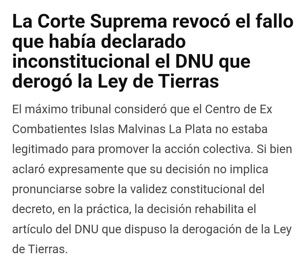 MartinSoria_'s tweet photo. A meses de que el Pueblo y el Congreso dijeran NO a la ley de extranjerización del territorio de Milei, la Corte Suprema aparece para hacer lo que el gobierno no pudo

No quedan dudas, ésta Corte esta ocupada por empleados de los intereses extranjeros. https://t.co/1WxTcyRplM
