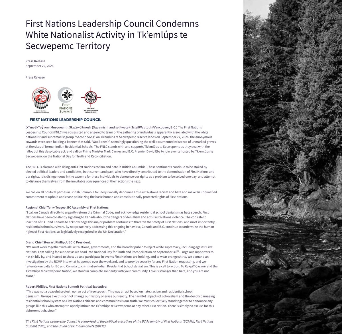BCAFN's tweet photo. View the FNLC press release on the BCAFN website here: https://t.co/bTrBcZm1fo https://t.co/S9E2funoqc