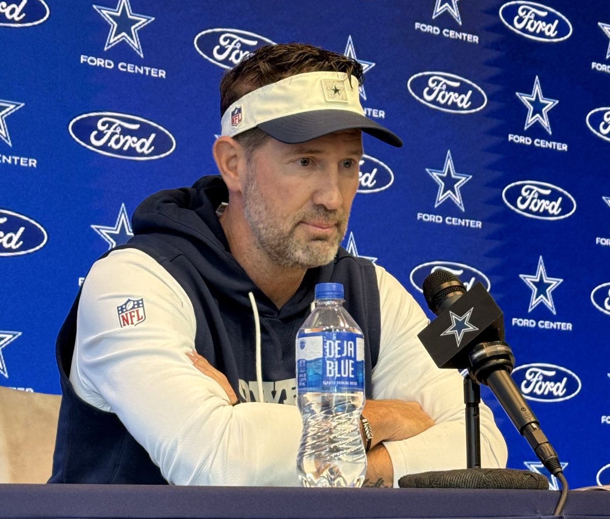 jonmachota's tweet photo. Cowboys coach Brian Schottenheimer: “I didn’t do very good in the final 20 seconds (of Sunday’s game in Rio). … I hurt our chances to win that game. I’m better than that. … Those things won’t happen again.” https://t.co/4yJftaDqsd