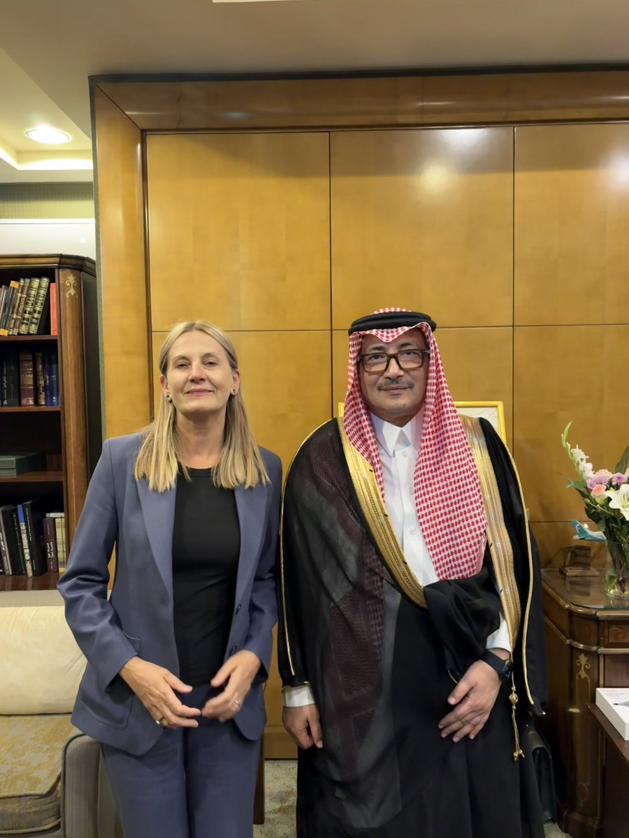 HHaraldstad's tweet photo. Was pleased to meet the Ambassador of the Kingdom of Saudi Arabia to Syria in Damascus today. We had very good talk about our support to Syria and developments in the region, and the friendly relations between our countries. @NorwayinLeb_Syr https://t.co/7N0XQngrsQ