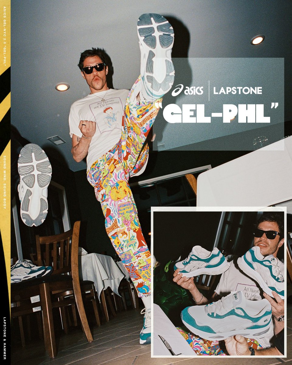SoleRetriever's tweet photo. PHILLY SPECIAL: Big Dom and Pete Davidson for the Lapstone &amp; Hammer x Asics GEL-NYC 2.0 “GEL-PHL” 🔔🦅

🗓️ October 3rd (Lapstone)
⌚️ 10am ET https://t.co/8cmRFiCR4e