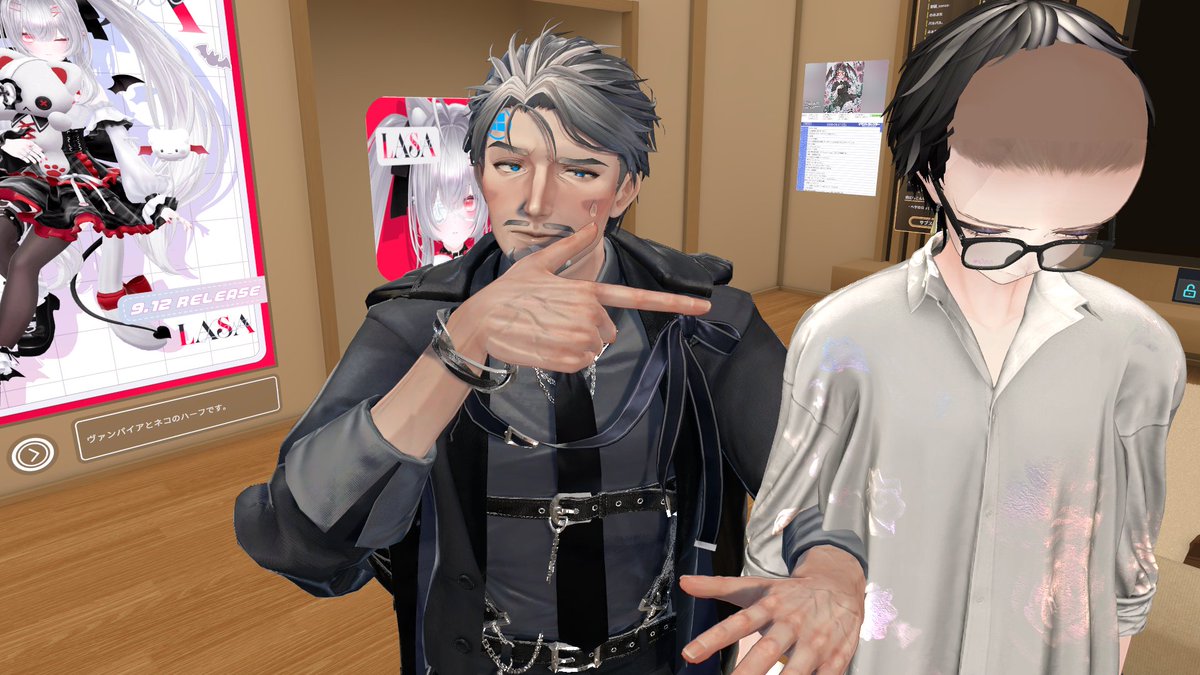 tetyuko_dx's tweet photo. おはよう世界のみんな
連勤３日目
最近睡眠不足で眠い

この人はげてます！
#VRChatお砂糖募集中
#VRChat https://t.co/mWSaNQ4yFz