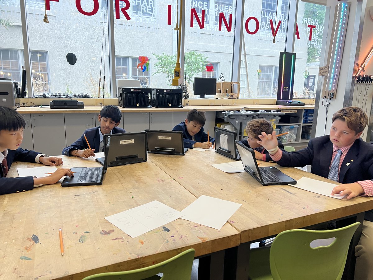 FessyiLab's tweet photo. 7th-grade science students have begun sketching and rapid prototyping contraptions for the "Epic Flight" design challenge. #makered #makerspace #projectbasedlearning #PBL #designthinking #innovation #scientificmethod #iterativedesign https://t.co/tPqsyg3V7D