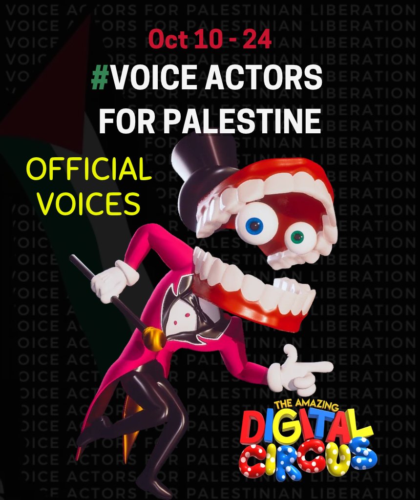 kj_creed's tweet photo. OFFICIAL VOICES SNEAK PEEK #1  

Caine #TheAmazingDigitalCircus
Tristan #DisventureCamp

And many, many more! 11 DAYS until the fundraiser begins!! 🍉

Sign up as a VA here (CLOSES Oct 9th): https://t.co/esNDgoymI6

#VoiceActorsforPalestine https://t.co/7GYxgqKSZ9