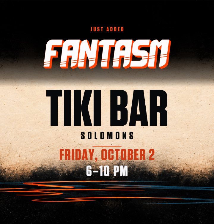 FantasmBand's tweet photo. Southern Maryland, we’re coming your way Friday! Just added: FANTASM at Tiki Bar Solomons, October 2, 6–10 PM.

Come grab a drink and sing too loud with us.

#SouthernMaryland #Solomons https://t.co/lHHPGAd3Aq