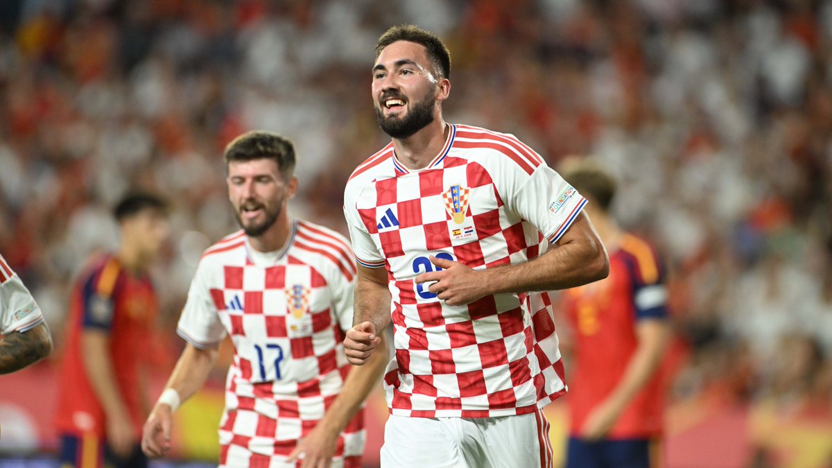 HNSfamily's tweet photo. 🆕 His first #Croatia goal: Dion Drena Beljo 👏

📸 Drago Sopta / HNS

#ESPCRO #NationsLeague #Family #Vatreni❤️‍🔥 https://t.co/QgXljrvAbU