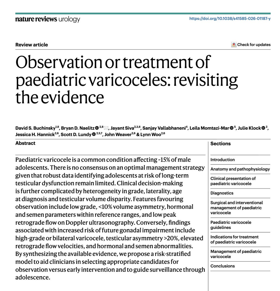 BlitzUro's tweet photo. Check out our @NatRevUrol review on observation or treatment of pediatric varicoceles. We provide a risk-stratification schema that can inform clinical decision-making. https://t.co/iNIr3jILJJ

@CleClinicUro @lynnlwoo @JHannickMD @ScottLundyMDPhD @jweave2925 https://t.co/64Rha1BoNR