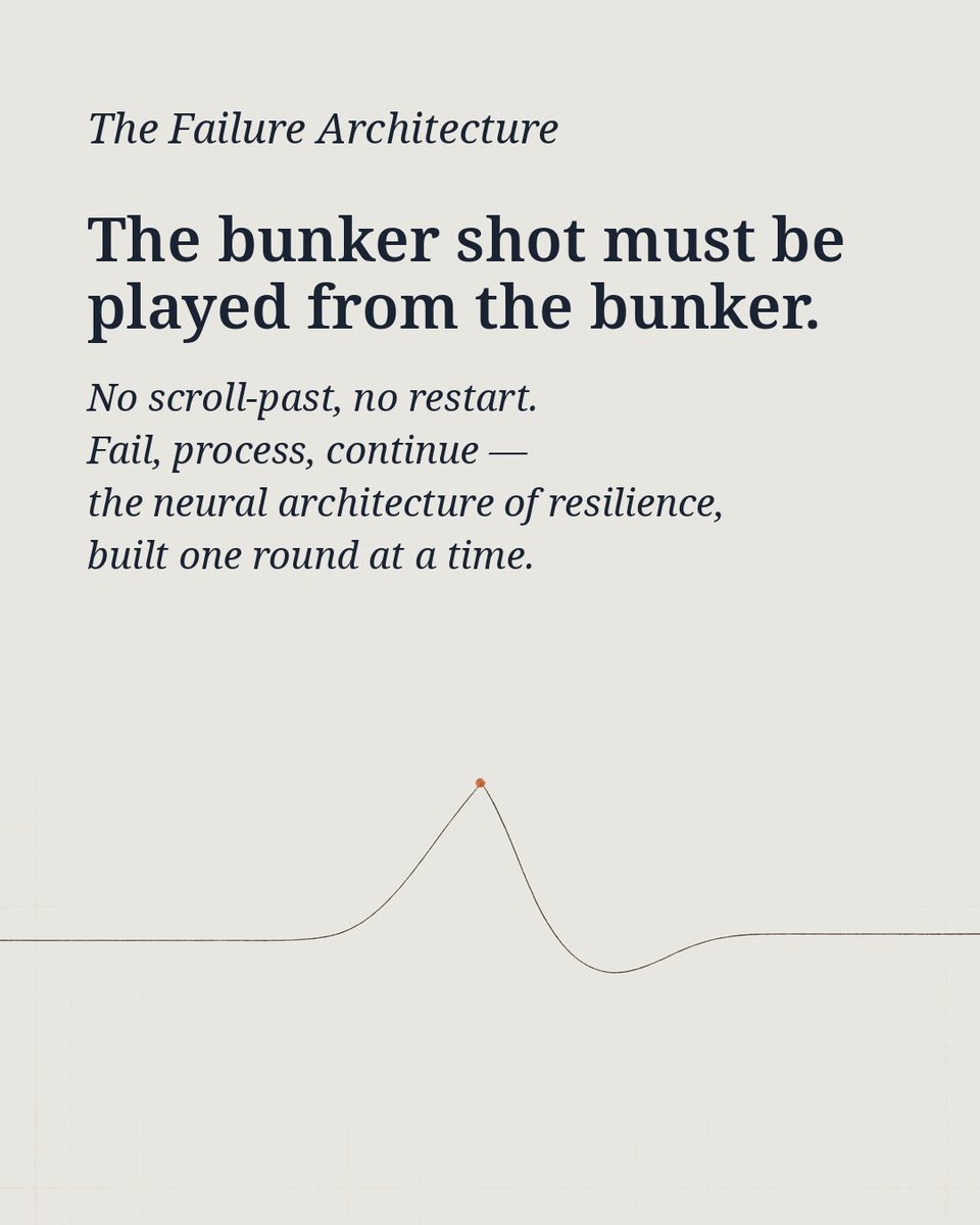 TheLongBecoming's tweet photo. The algorithm hands out the marshmallow first. Golf makes a child wait four hours for it.

Feeds tune young brains toward immediacy. Golf tunes them back — fail, process, continue.

The neural architecture of resilience, built one round at a time. 🧵 https://t.co/BBHUTDfeyT