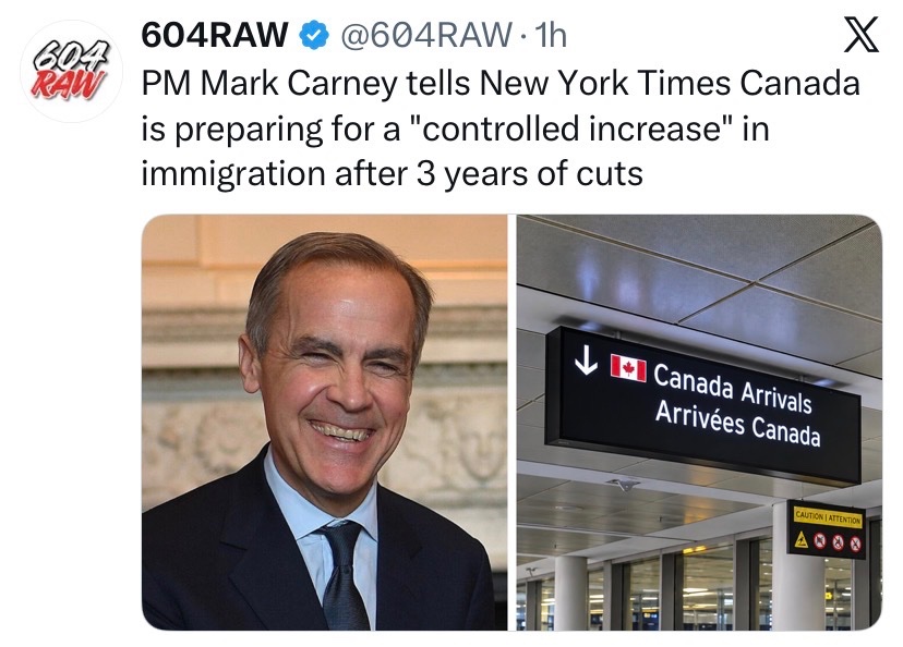 NewGenPPC's tweet photo. The question now is: will any of the establishment parties have the courage to oppose Carney’s plan to increase immigration and call for a moratorium?

Don’t expect them to.

They’ve had years to fix our broken immigration system or at least push for real reform,and they haven’t! https://t.co/7m6ZpIjor5