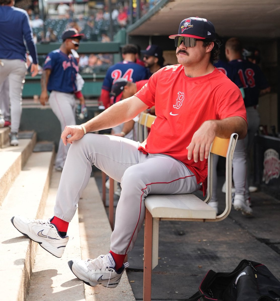 PortlandSeaDogs's tweet photo. Tolle takes the bump in game one 

Hard to match this aura 😎 https://t.co/MHHR3HMkOL