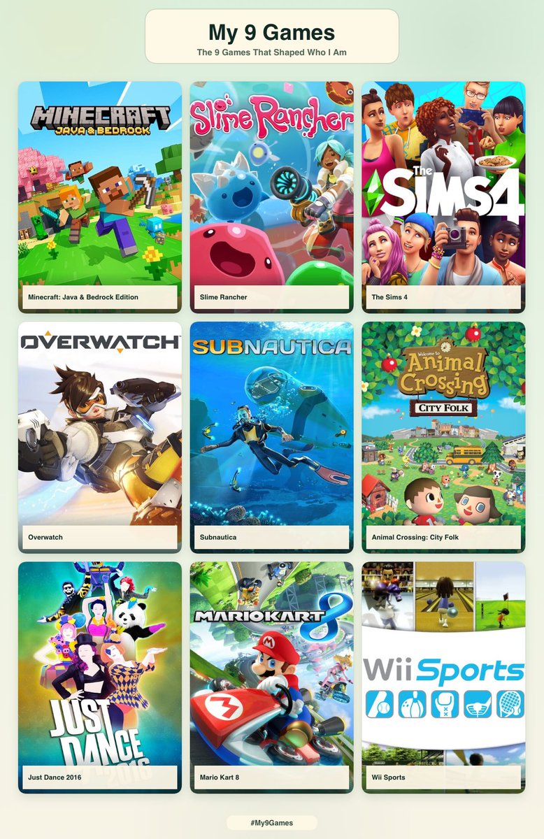 baljuli27's tweet photo. My 9 Games that formed who I am! https://t.co/KaJK7GMAMj