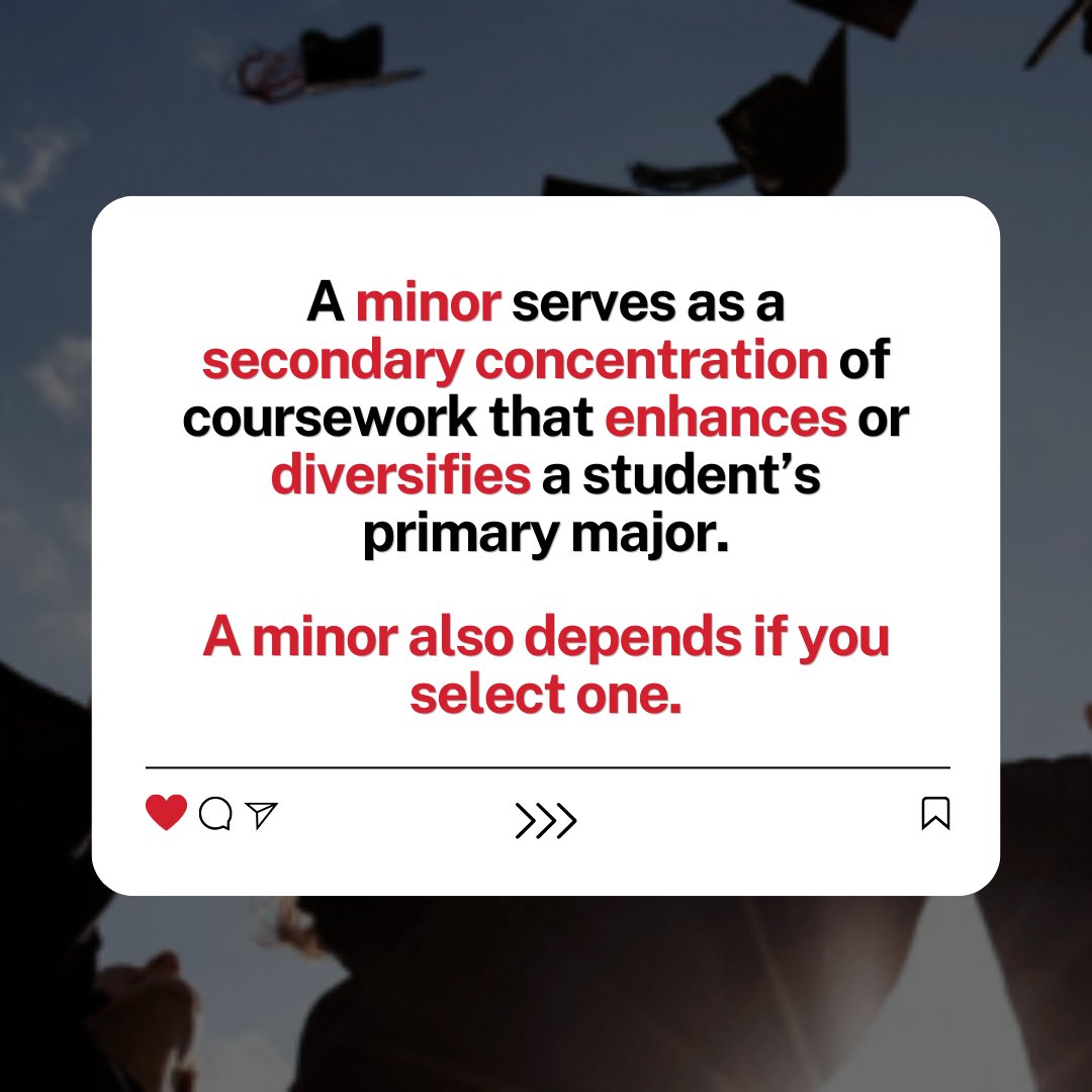 CCC_Success's tweet photo. Planning for college? Know your major from your minor!🔍 
Not sure what each one means? Swipe for a quick guide to help you understand the difference!📚
#collegecommunitycareer https://t.co/Pvl2dOvrB6