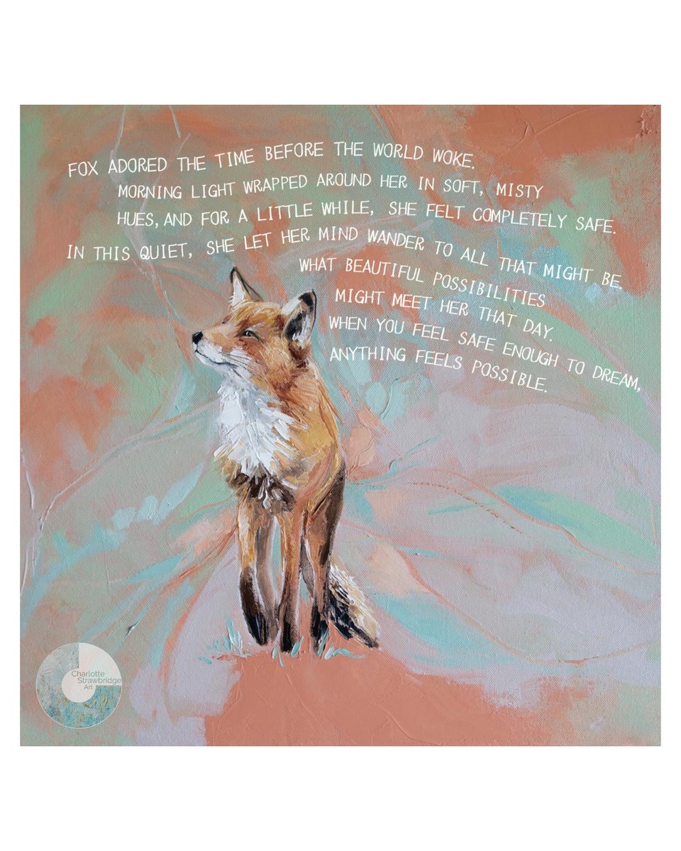DearUniverse_cs's tweet photo. Some morning thoughts…

🤍the original Fox painting is currently available on my website (without words)🤍 https://t.co/NxvgPyGtYd
#WhenBeastsSpoke #morning #foxart #morningwalks #morninginspiration 🤍 https://t.co/gNs9heAFVt