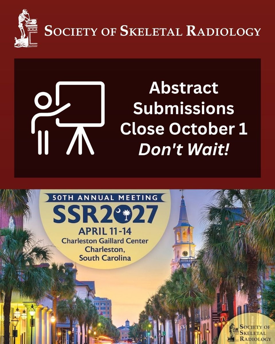 SSRbone's tweet photo. 2 Days left. Don’t leave your work on the table!

#MSKRAD abstracts, apply for the Young Investigator Award, and complete your SSR Scholars Program applications are due October 1 at 5pm ET.

Submit now →https://t.co/KTHSzNWhY3 

@SSRbone @ssr_rwg @theAPDR @RadiologySIG https://t.co/xrbbH6voWR