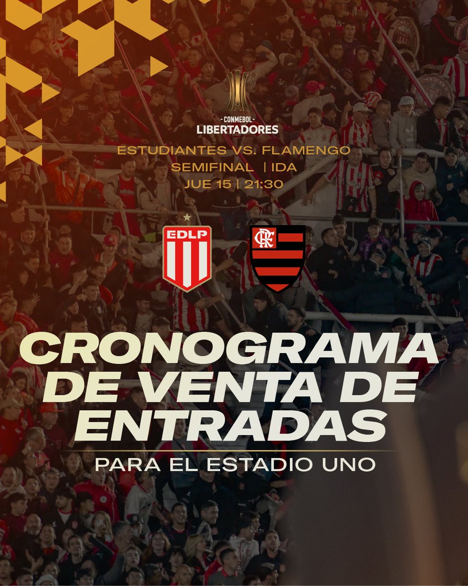 EdelpOficial's tweet photo. 🎟️🏆 Para que vayas agendando: así se desarrollará la venta de entradas para la semifinal de CONMEBOL Libertadores ante Flamengo en UNO.

Desde el martes 6 de octubre, nuestros socios y abonados podrán asegurar su lugar con un cronograma que se extenderá hasta el miércoles 14 en caso de existir un remanente de localidades.

El expendio se desarrollará de manera escalonada, con prioridad para abonados y un esquema de ranking en los diversos sectores, y próximamente brindaremos más detalles sobre los valores de cada ubicación a la venta.

Más información en https://t.co/SAmazQpcHS