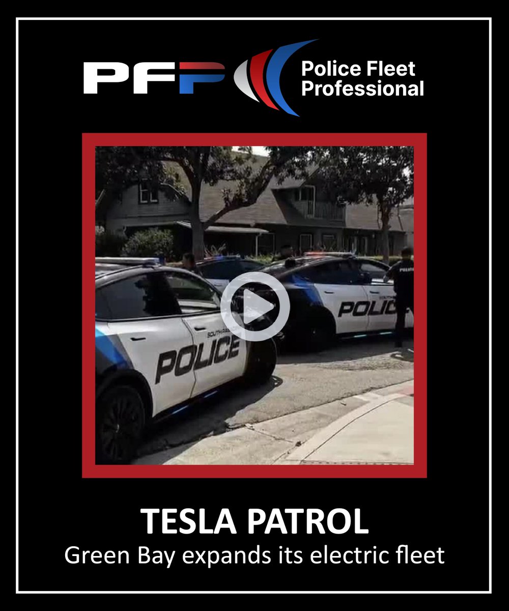 PoliceFleetMgr's tweet photo. ⚡🚔 The Green Bay Police Department is doubling its electric patrol fleet with the addition of two more Tesla vehicles. 

Learn more: https://t.co/kef1LEyT3d

#PoliceFleet #ElectricVehicles #LawEnforcement #FleetManagement #GreenBayPD https://t.co/zU1Y5oWaqI