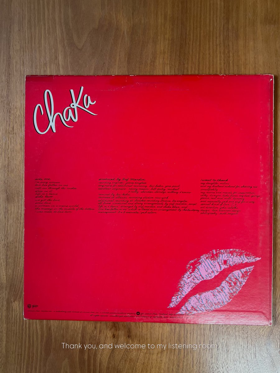 HedyReary's tweet photo. Thank you. Welcome to my listening room. I’m Every Woman by Chaka Khan, from the 1978 album Chaka. https://t.co/6RmoDbCMja