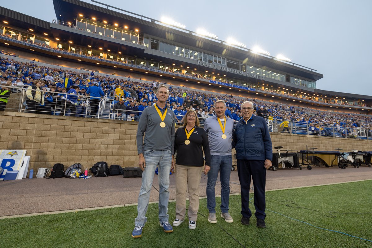 SDState's tweet photo. Three longtime #SDState supporters, recognized for making a lasting impact. 🏅

Mark Luecke, Jeff Lautt and Brenda Forman were awarded Presidential Medallions for their contributions to #SDState, agriculture and economic development in South Dakota.

https://t.co/6CnZwC6lqF https://t.co/crEnfYPzUH
