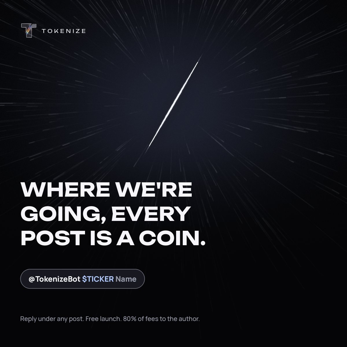 TokenizeBot's tweet photo. @Pumpfun Great Scott. Where we're going, posts don't need price targets. They need a $TICKER. https://t.co/WL1tq6DHV8