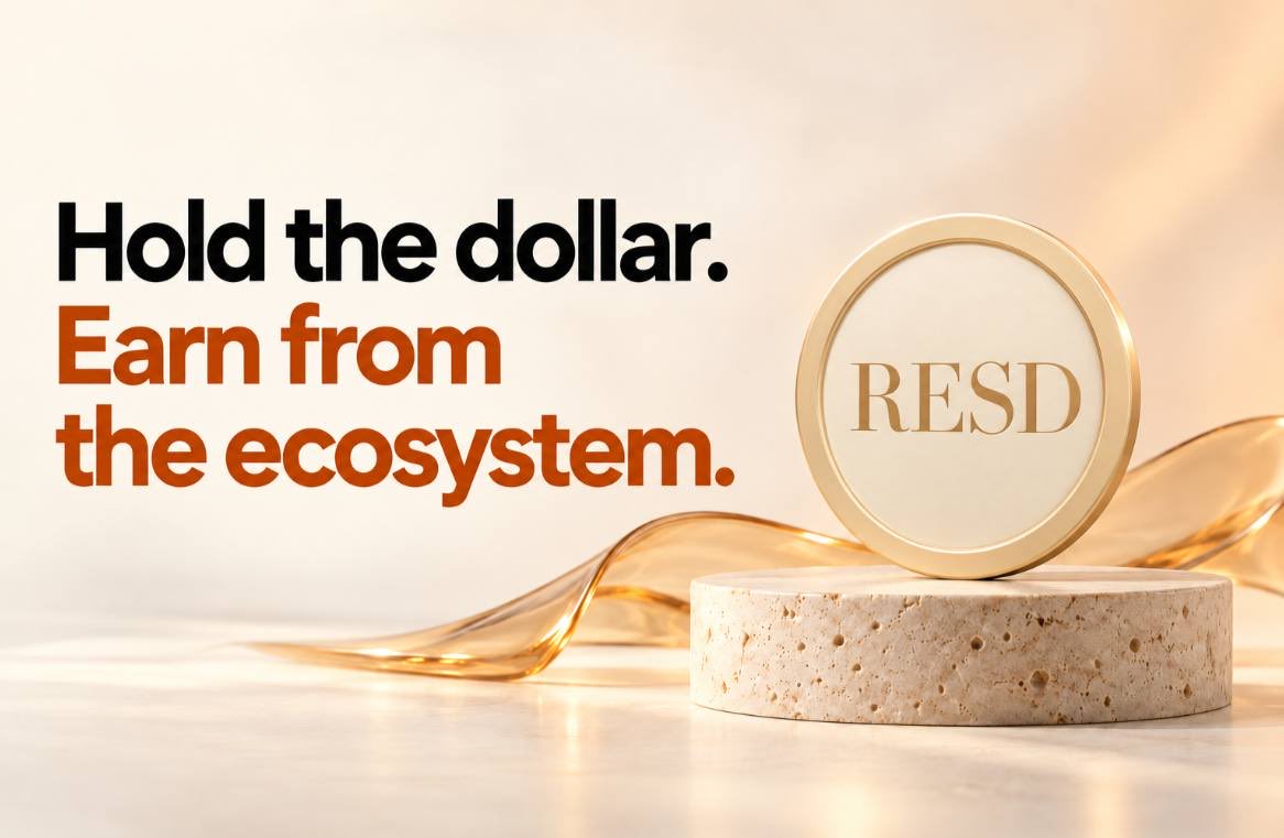 Reisafi's tweet photo. Hold the dollar. Earn from $REISA ecosystem.

Meet $RESD, Reisa’s integrated stablecoin, designed with native yield funded by a share of protocol revenues.

No staking. No vault deposit. Simply hold $RESD. https://t.co/JYfPl8EPSm