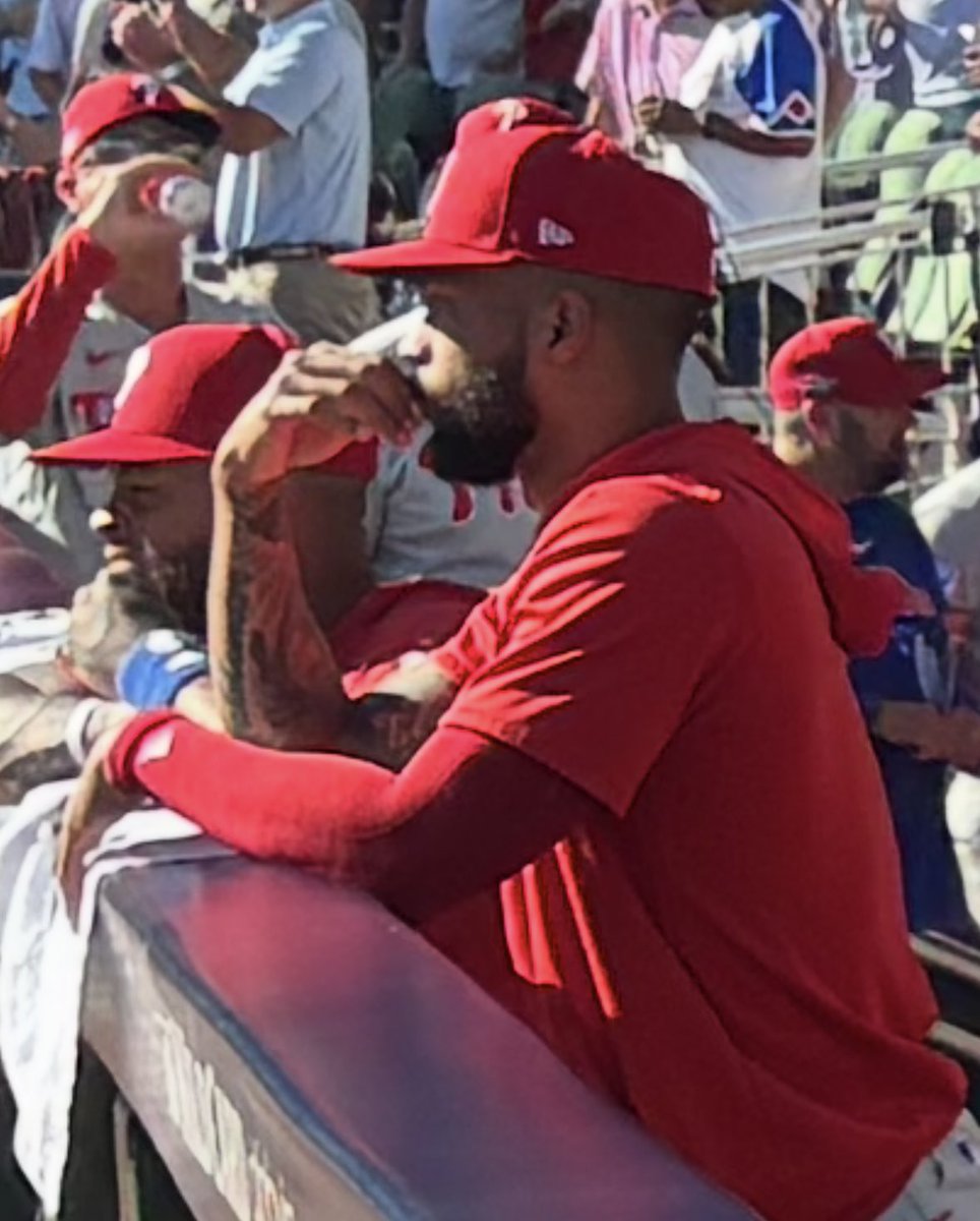 JClarkNBCS's tweet photo. This is Cristopher Sanchez staring at the mound from the dugout after the Phillies crushing loss 

Kyle Schwarber noticed Sanchez getting locked in. JT Realmuto has the utmost confidence Sanchez will be ready for a “Do or Die game” tomorrow as Trea Turner described it https://t.co/QKyCDKhc5d
