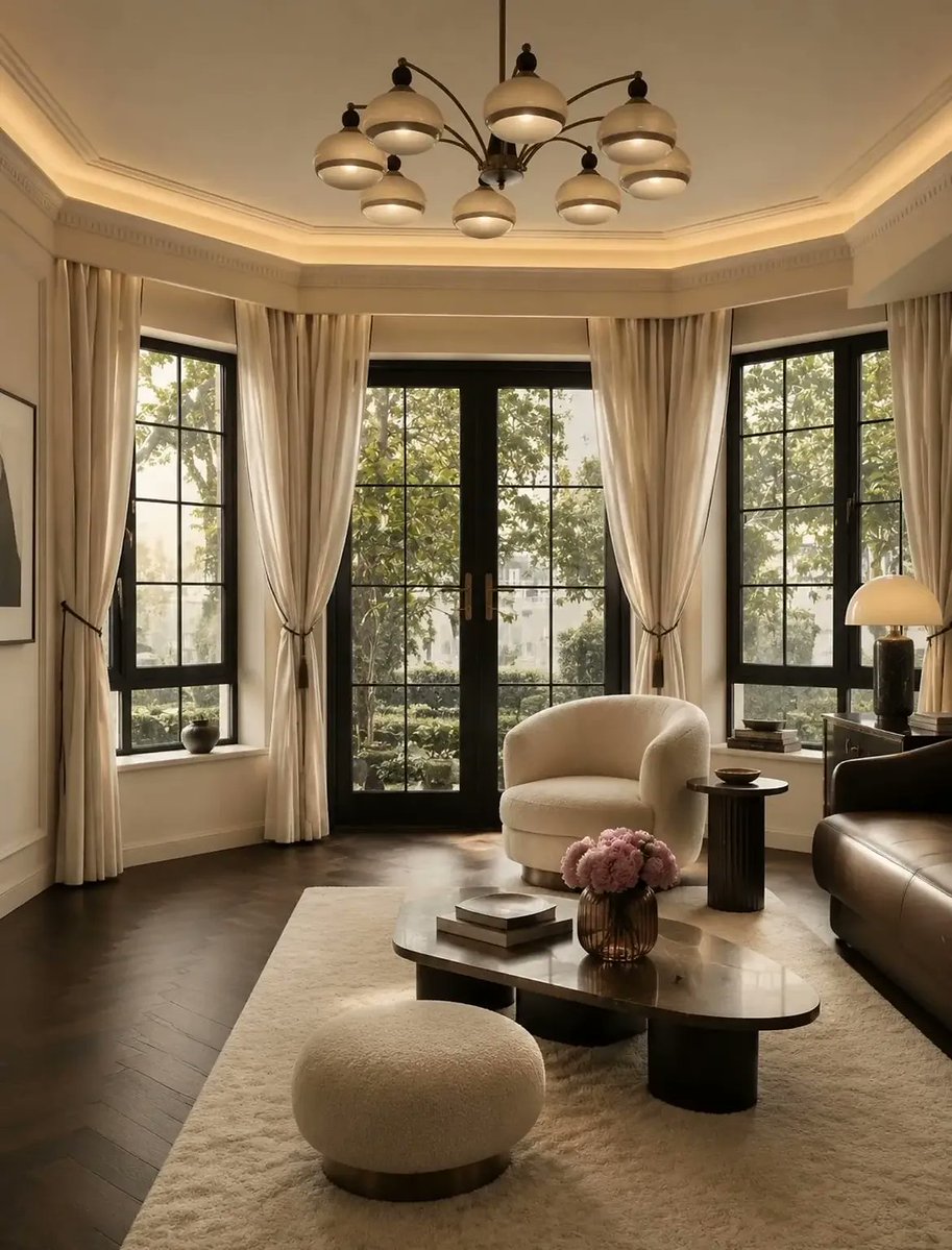 aurearch's tweet photo. Obsessed with the architectural rhythm of this home. That marble kitchen island and the sunlit reading nook are top-tier comfort. https://t.co/rHSK5SOSVK