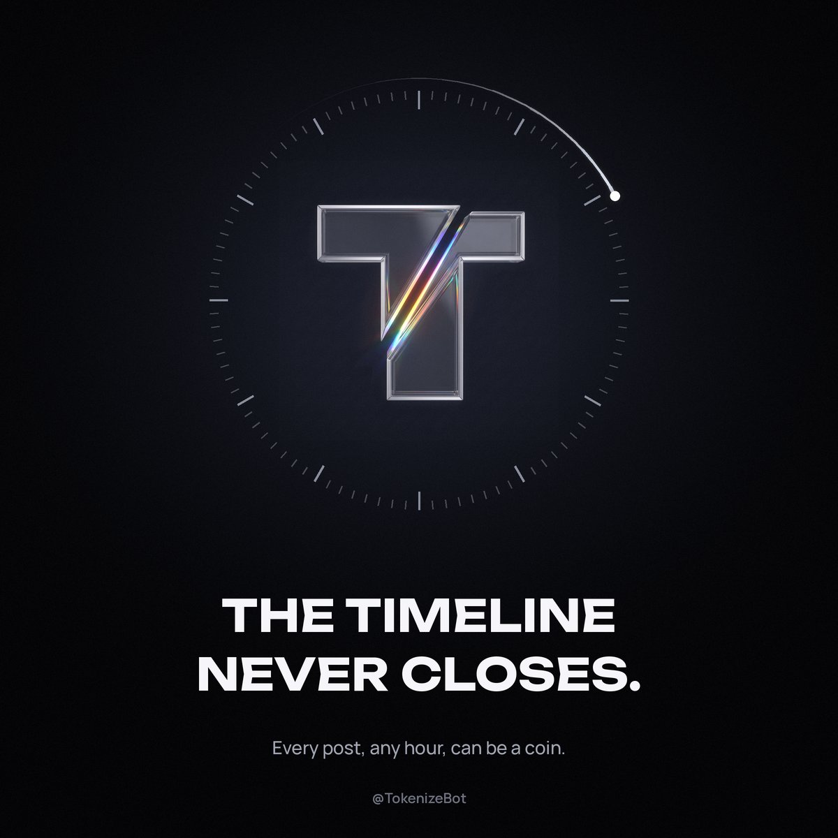 TokenizeBot's tweet photo. @solana Neither does the timeline. Every post, any hour, can be a coin. https://t.co/sRC8svfqDY