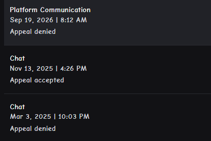 GoatofrivaIs's tweet photo. @itsredeyt @RobloxCreators @Roblox Happened to me aswell for describing an avatar as a "comboy fit." Breaks my heart that i got banned since i never had any harmful intentions and i didn't do anything in the year leading up to this. @Roblox  (chat evidence id censored, since public thread) https://t.co/yxCuzl4KmC