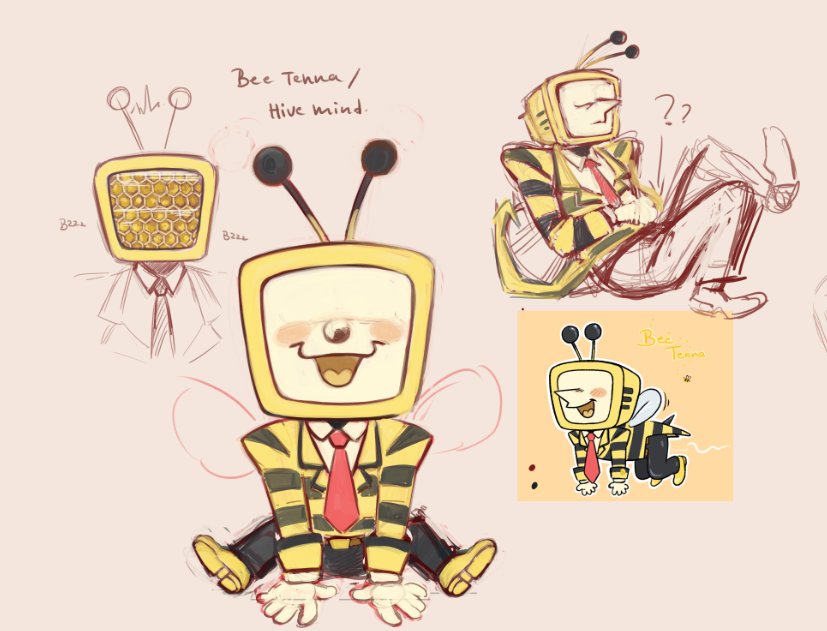 Doridrawsfanart's tweet photo. I'm back on my bs, remember my Bee Tenna drawing? What if..what if...
#deltarune #wip https://t.co/HejTlopCCl