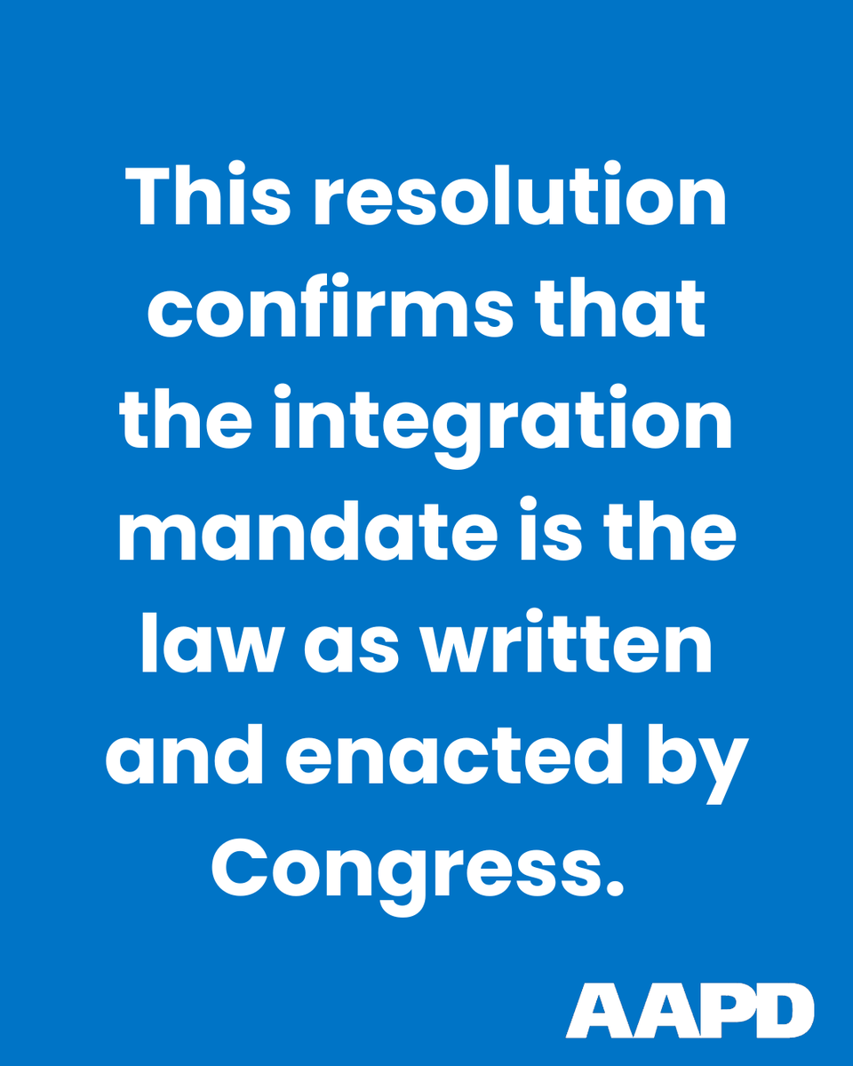 AAPD's tweet photo. The US House of Reps is working to protect community integration. Newly introduced
H.Res. 1586 reaffirms that we have a right to exist in our communities. https://t.co/9EWHr5it59