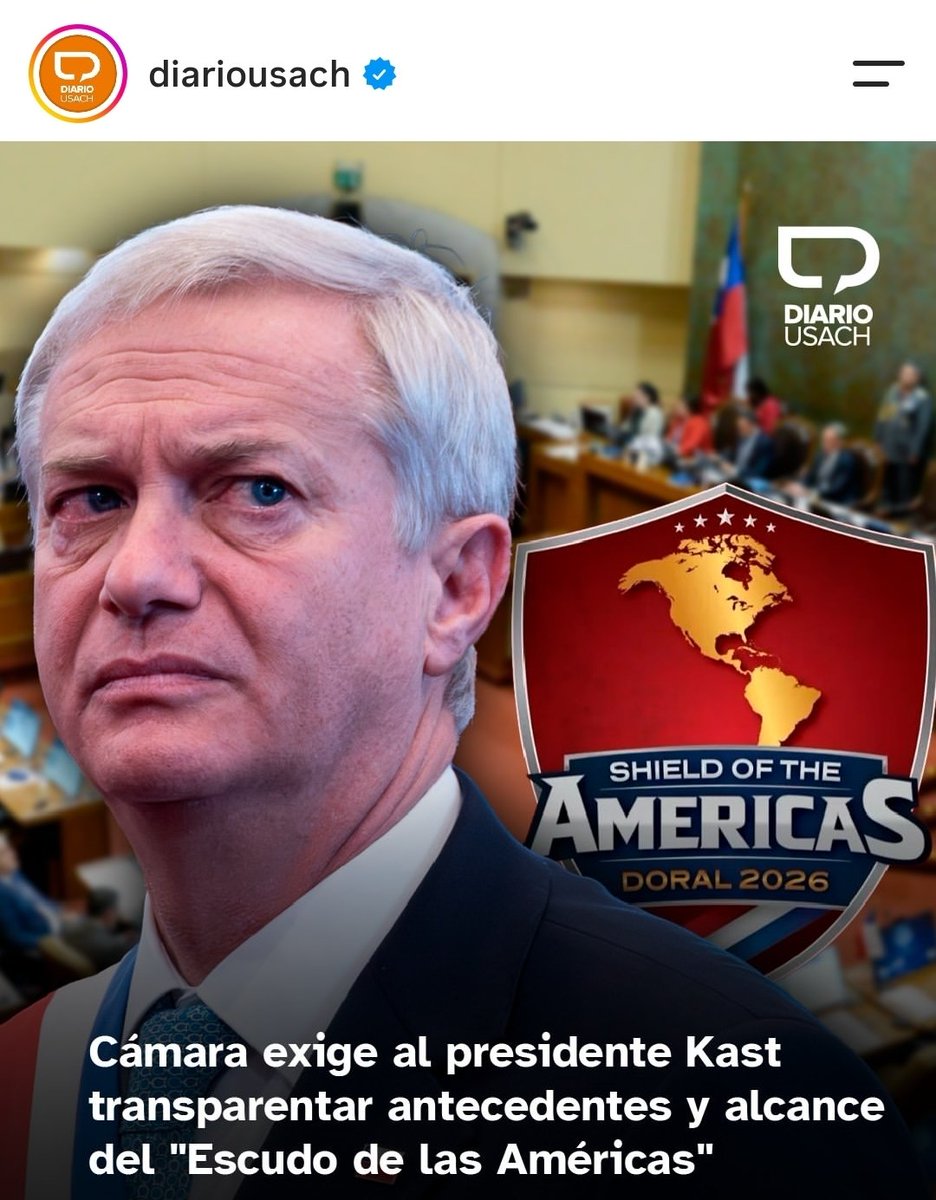 RobertoMerken's tweet photo. 🔴 La Cámara pidió a Kast los documentos y alcances de la adhesión de Chile al Escudo de las Américas. La solicitud se aprobó con 66 votos a favor, 72 en contra y una abstención: bastaba un tercio para exigir los antecedentes.

El acuerdo sigue en pie. Ahora el Gobierno tiene 30 días para mostrar qué comprometió en nombre de Chile.