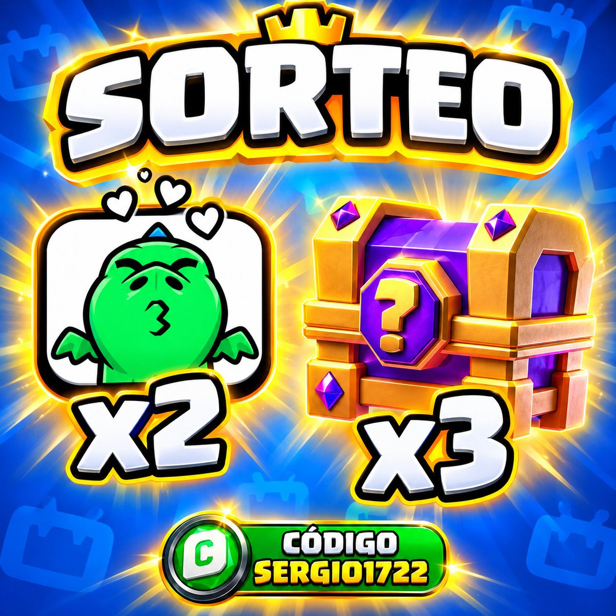 Sergio1722c's tweet photo. Sorteo x2 Emotes y x3 links de 5 cofres cada link 🥳

🔥Requisitos: 

✅ Seguirme @Sergio1722c 
✅ Dar RETWEET 🔁 y LIKE ♥️
✅ Poner que te gustaría ganar emote o cofre 📝

🚨Puedes participar por otros 5 links de cofres en el vídeo de mi amigo MR GTO
https://t.co/IfCz2xQ3QG
 
¡El sorteo acaba en 3 días!  
🍀 Buena suerte 🍀