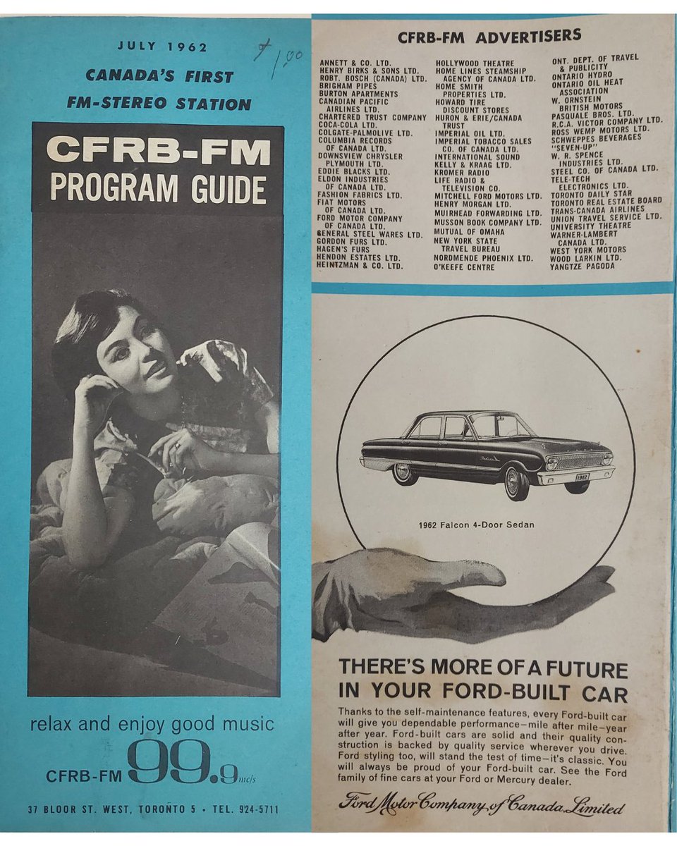 TorontoPast's tweet photo. Canada's First FM Stereo Station had its first offices on Bloor St at Balmuto ( SE corner ). 

Today we know it as Virgin 99.9, I grew up knowing it as Mix 99.9. Originally though it was CFRB 99.9. A simulcast of CFRB 1010 ( which is still on the AM dial ). https://t.co/CpKCRB3aXu