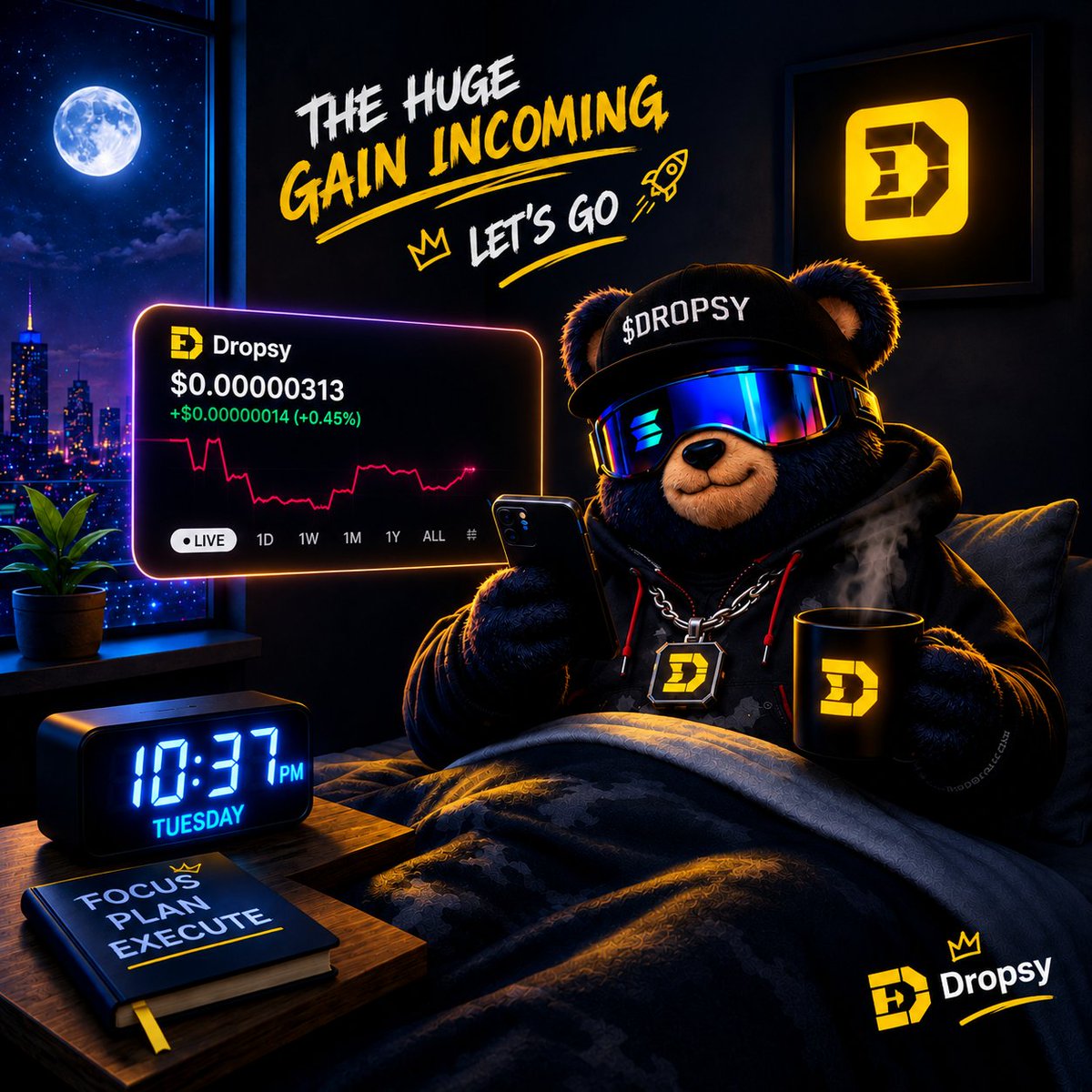 omo_oba04's tweet photo. gN legends 

another day of building, learning and watching Dropsy keep moving.

market can do whatever it wants tonight
i’m just focused on the long game.

sleep well, wake up sharper.

tomorrow we go again 

@dropsy_protocol https://t.co/4jkORt5rX9