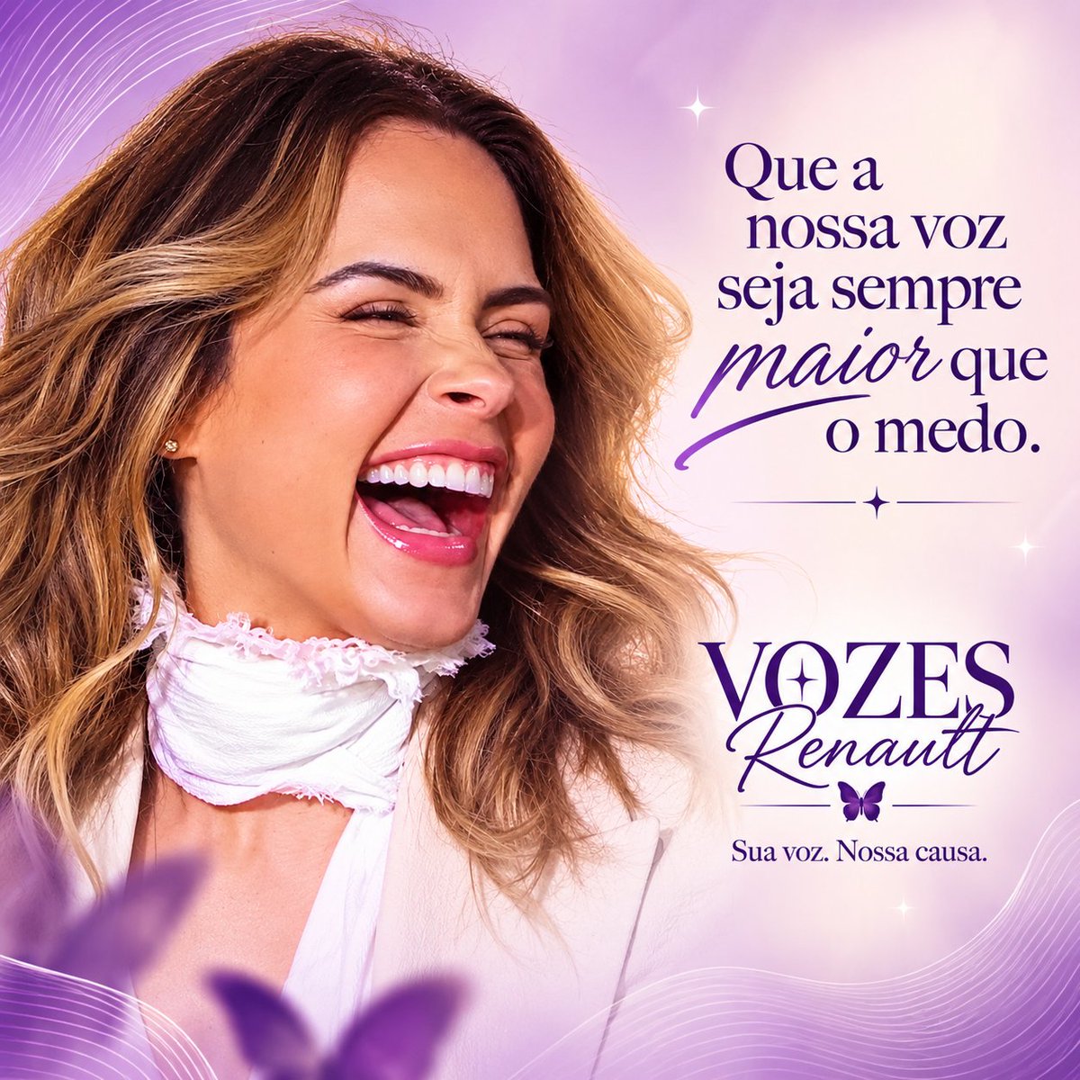 Vozes_Renault's tweet photo. Às vezes, a coragem não é não sentir medo. É sentir medo e, ainda assim, escolher não se calar. 💜 https://t.co/6KRlMESwcI