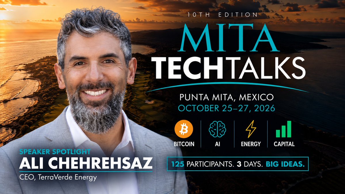 MitaTechTalks's tweet photo. The conversation will be electrifying when @alichehrehsaz  takes the stage at Mita TechTalks, sharing his work that integrates flexible compute, Bitcoin mining, and AI. Be a part of the conversations that matter this October 25-27, in @puntamitaMx. https://t.co/UjmCnfw1ca