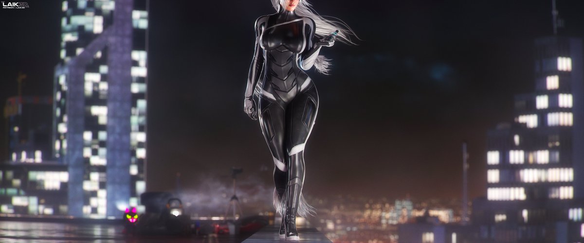 Laik3D2's tweet photo. Black Cat on her stakeout 💖 https://t.co/ptKGQR9K1I