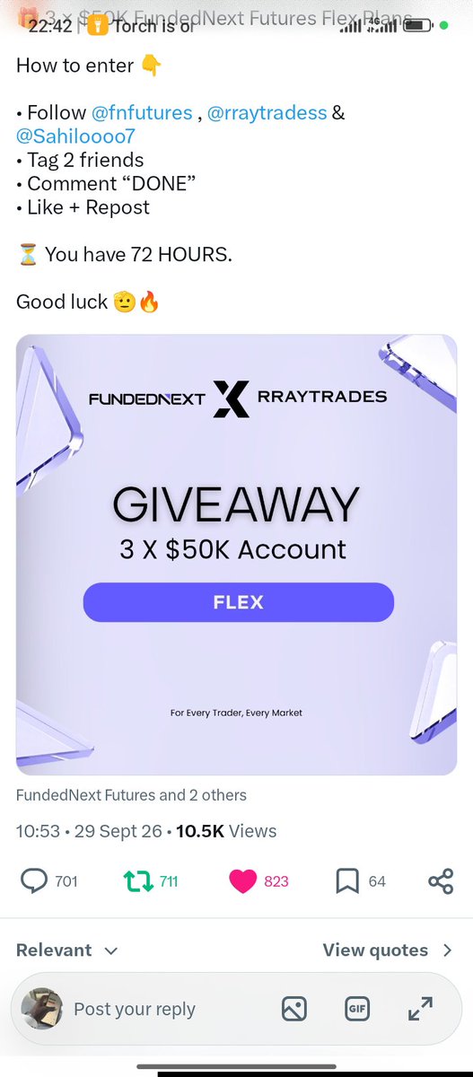isaiahAd_'s tweet photo. @rraytradess @fnfutures @Sahiloooo7 @FNpartnersocial @FundedNext Done
I can't even believe you guys here on X no more...are this giveaways even real do you ever give the accounts.. I keep hoping I'd win one day maybe this would be my last trial

@goldkingnyf9
@Zayn__X
@waliTrader6now
@victorrgold
@officialgypson https://t.co/DHPkbN98ho